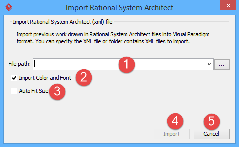 Specifying Rational System Architect path