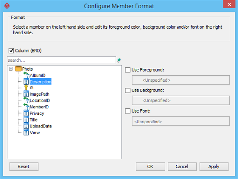 Configure Member Format
