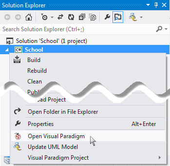Open Visual Paradigm from Visual Studio project