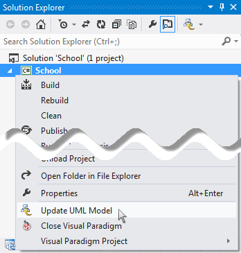 Update the whole UML project from a Visual Studio project
