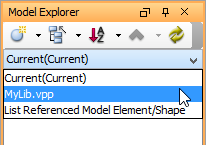 Browsing model elements in reference project