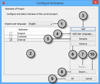 An overview of Configure Nickname window