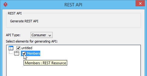 Select the REST Resource to be generated