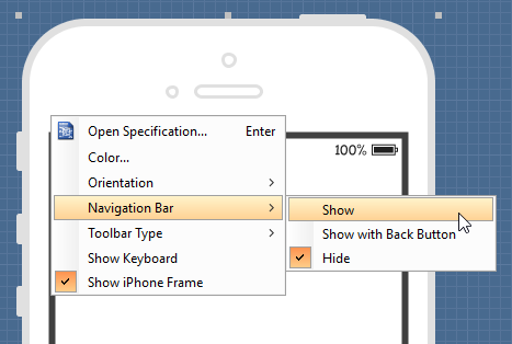 Show navigation bar