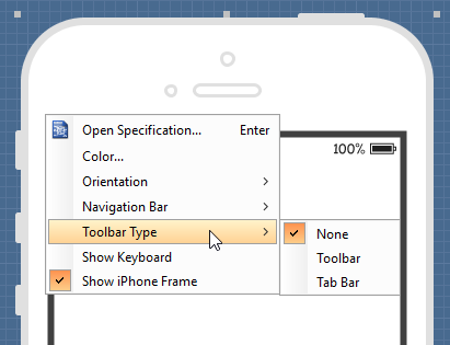 Show toolbar bar