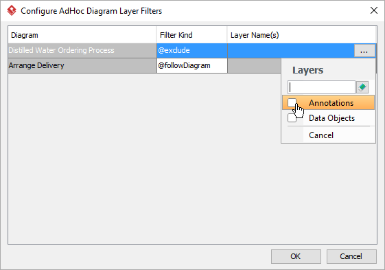 Select the layer to exclude