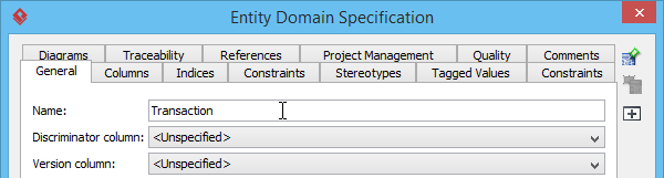 Entering the name of entity domain