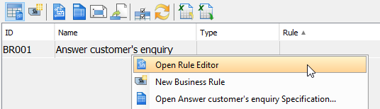 Open Rule Editor