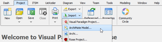 To import ArchiMate model
