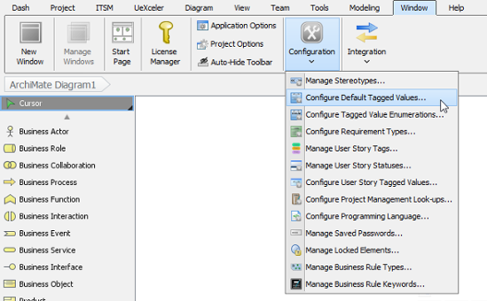 To configure default tagged values