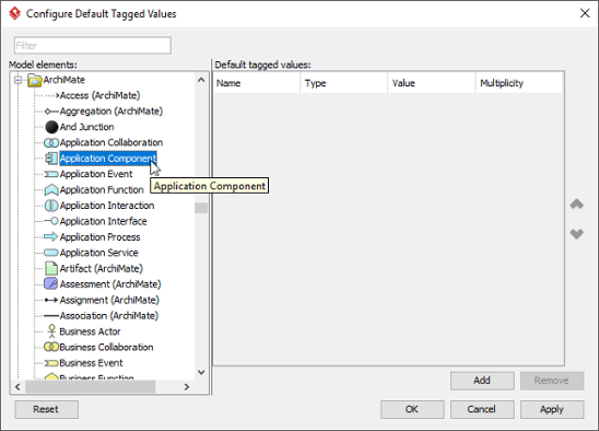 Selecting Application Component for adding attributes