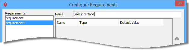 Enter name for Requirement type