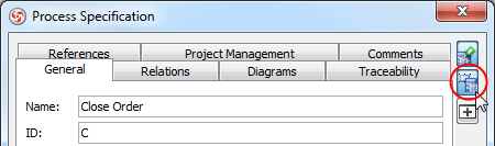 Press Auto open specification when select button