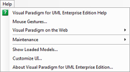 The Help menu