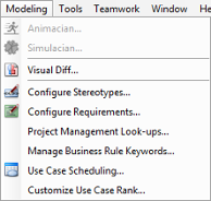 The Modeling menu