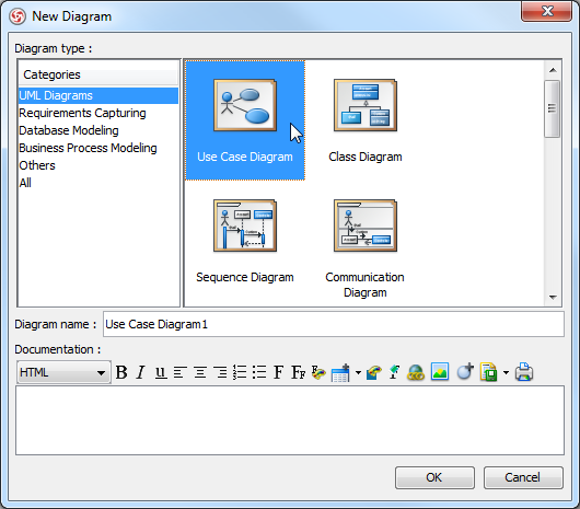 New Diagram dialog box