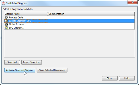 Select a diagram to activate