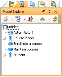 Model Explorer listing the imported model elements