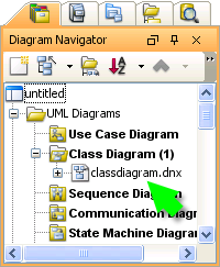 Diagram Navigator listing the imported diagram(s)
