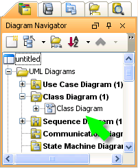 Diagram Navigator listing the imported diagram(s)