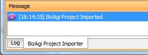 Successful import message