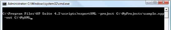 Parameters for ExportXML