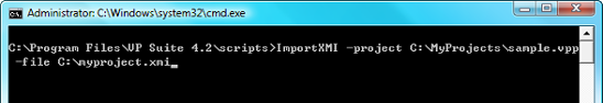 Import XMI using command line interface