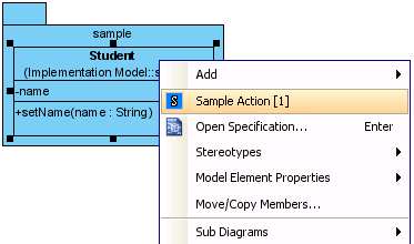 Popup menu with user-defined menus