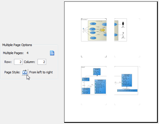 Distributes diagram in multiple page