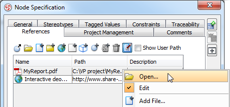 Open a referenced resource