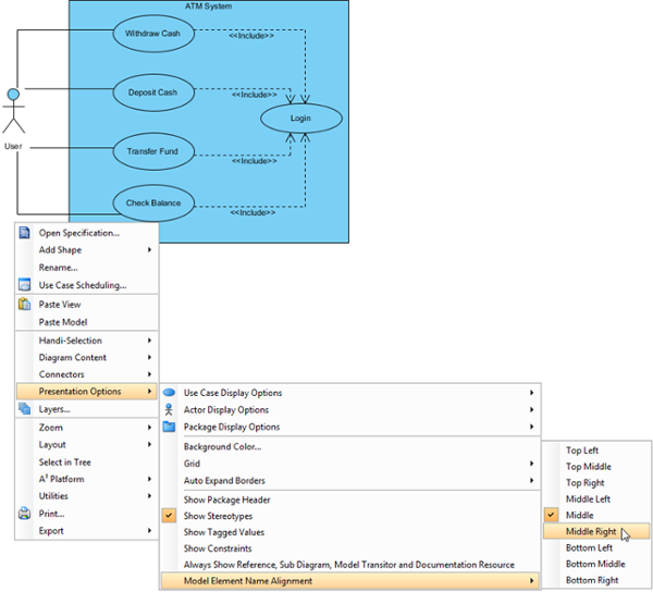 Select an alignment option from the pop-up menu