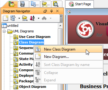 Create diagram through Diagram Navigator