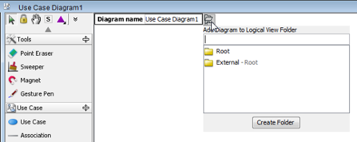 Create and place diagram in a logical view