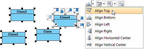 Select Align Top from the drop-down menu