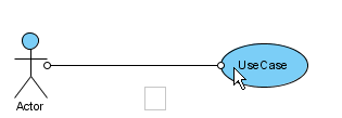 Release the mouse to create Association connecting with the Use Case