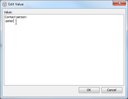 The Edit Value dialog box