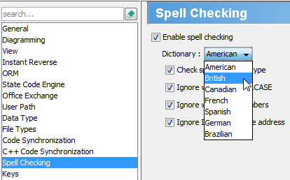 Changing the language of dictionary