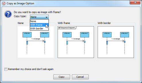 Select an option from the drop-down menu of Copy type