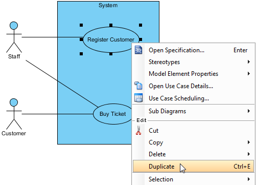 Duplicate a selected shape