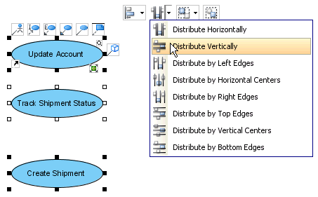 Distribute shapes on grouping resource icons