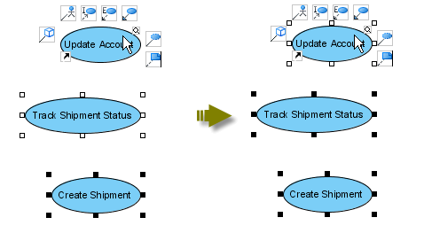 Change the last selected shape