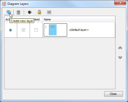 Create a new layer in Diagram Layers dialog box