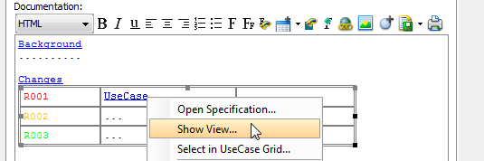 Click Show View... from the pop-up menu