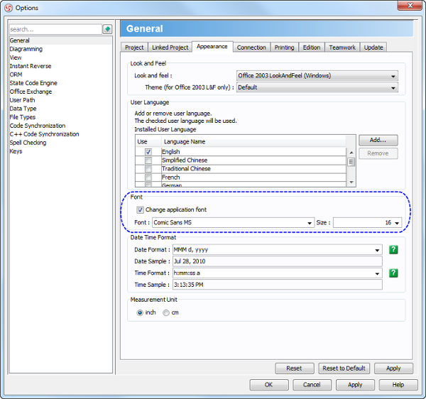 Adjusting font settings