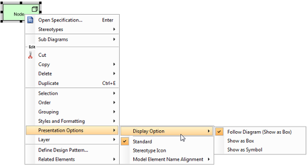 To change the presentation of a node