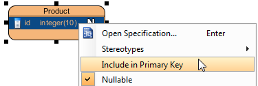 Set as primary key