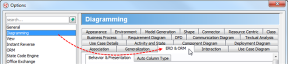 Open ERD & ORM tab