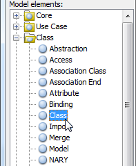 Select class to edit its stereotypes