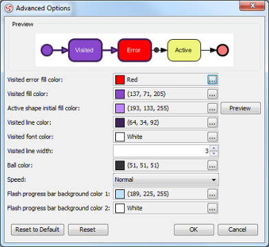 Advanced Options dialog box