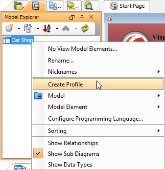 Creating a profile